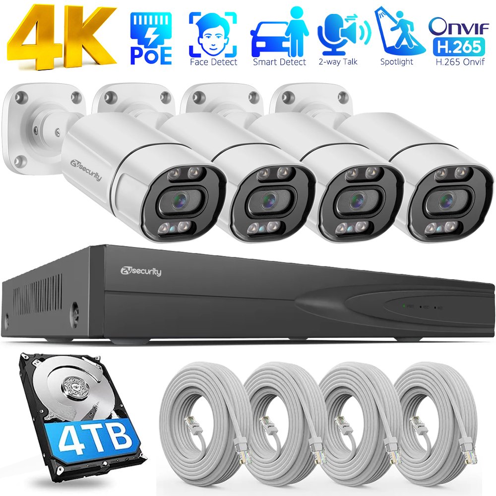 Home Security Outdoor Cameras - 4K PoE Güvenlik Kamera Sistemi 4