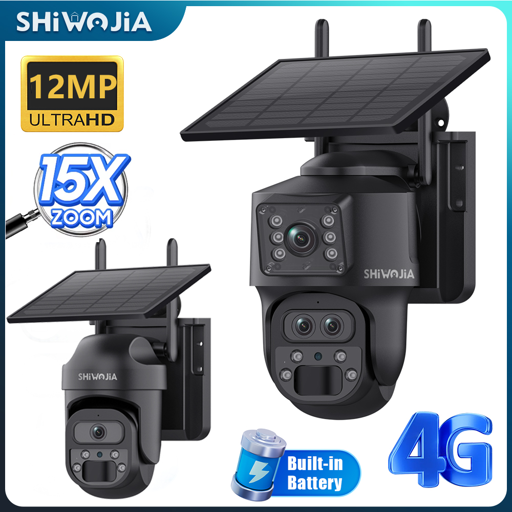 Home Security Outdoor Cameras - SHIWOJIA 15X ZOOM Güneş Kamerası 4G