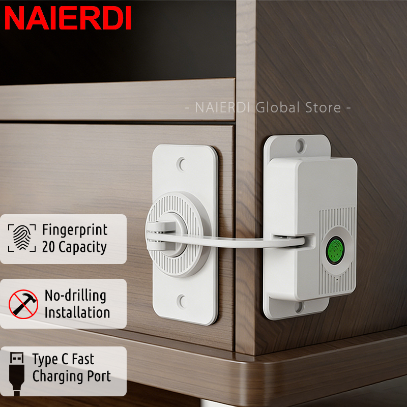 Home Security Door Reinforcement Lock - NAIERDI Parmak İzi Dolap Kilidi Elektronik