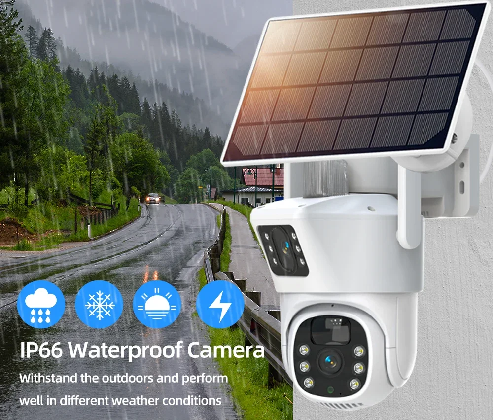 4K 8MP çift Lens Wifi güneş gü - Camera Solar Wireless incelemesi ve fiyatı