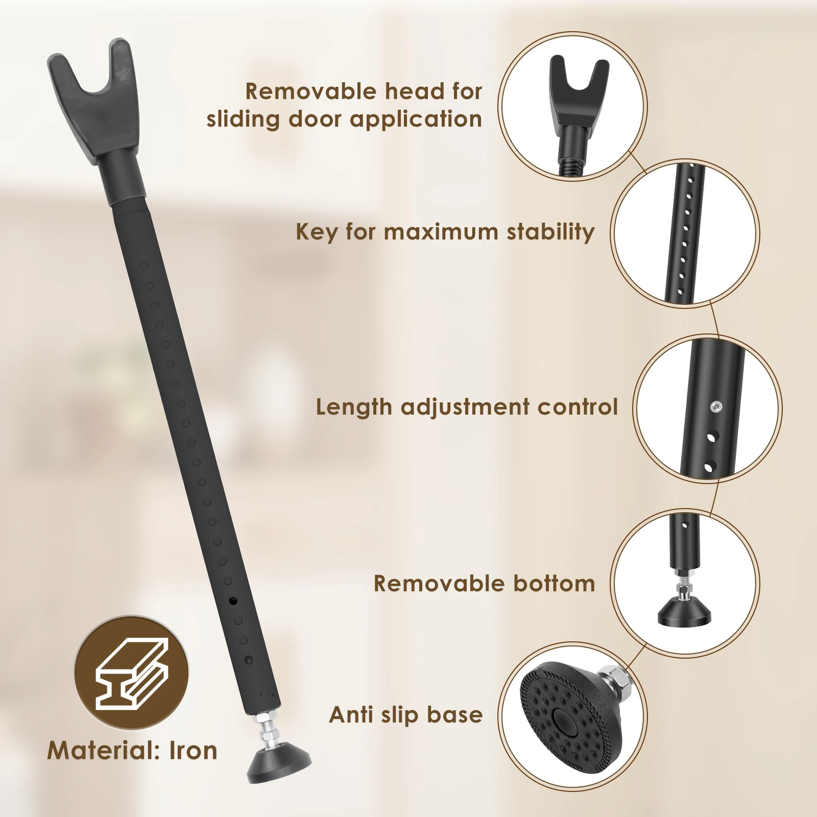 Sürgülü Kapı Kilit Çubuğu 44-5 - Home Security Door Reinforcement Lock incelemesi ve fiyatı