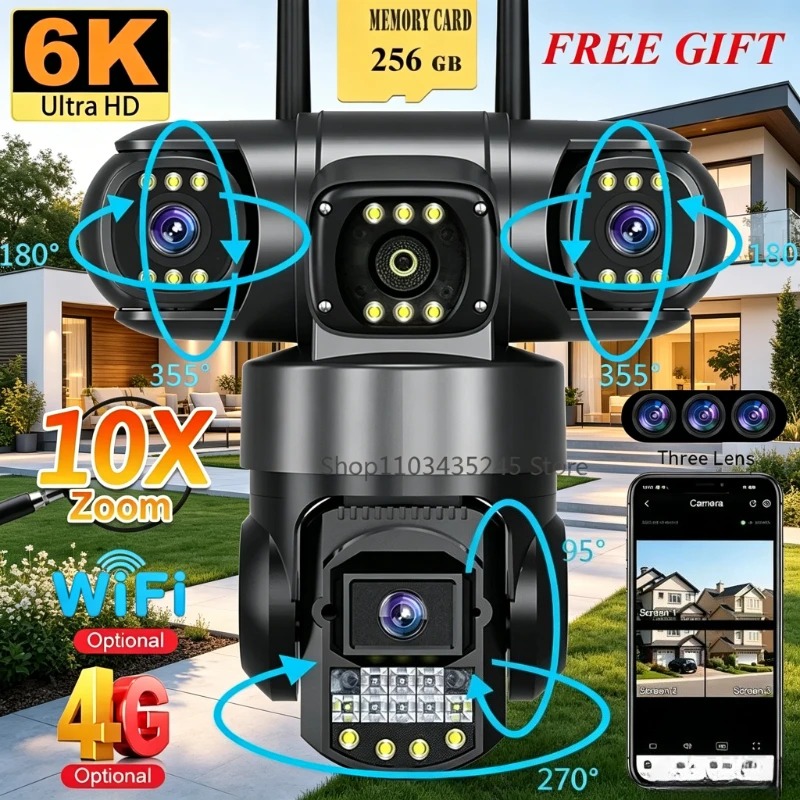 3 Lensli 4G SIM Güvenlik Kamer - Home Yard Security Cameras incelemesi ve fiyatı